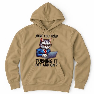 Tech Support Humor I Cat Tech Engineer I Computer It Guy Hoodie