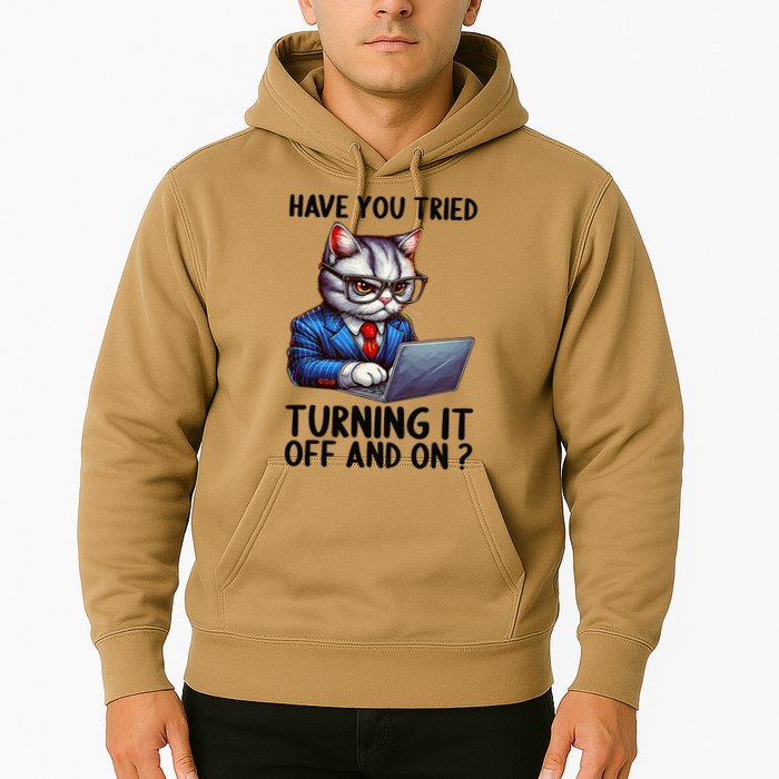 Tech Support Humor I Cat Tech Engineer I Computer It Guy Hoodie