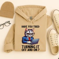 Tech Support Humor I Cat Tech Engineer I Computer It Guy Hoodie