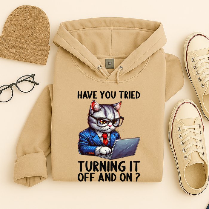 Tech Support Humor I Cat Tech Engineer I Computer It Guy Hoodie