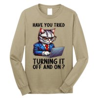 Tech Support Humor I Cat Tech Engineer I Computer It Guy Long Sleeve Shirt