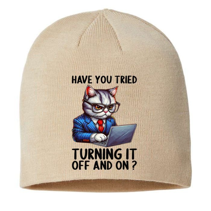 Tech Support Humor I Cat Tech Engineer I Computer It Guy Sustainable Beanie