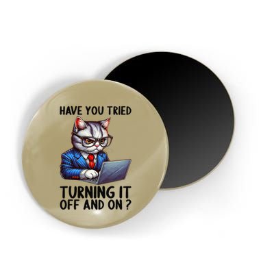 Tech Support Humor I Cat Tech Engineer I Computer It Guy Magnet
