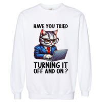Tech Support Humor I Cat Tech Engineer I Computer It Guy Garment-Dyed Sweatshirt