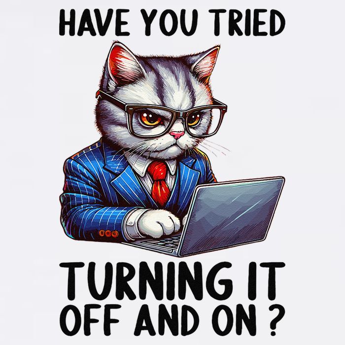 Tech Support Humor I Cat Tech Engineer I Computer It Guy Garment-Dyed Sweatshirt
