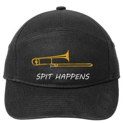 Trombone Spit Happens Trombone Player Gift 7-Panel Snapback Hat