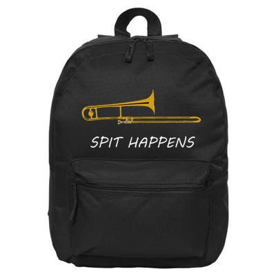 Trombone Spit Happens Trombone Player Gift 16 in Basic Backpack