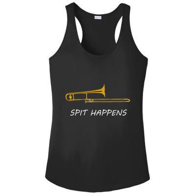 Trombone Spit Happens Trombone Player Gift Ladies PosiCharge Competitor Racerback Tank
