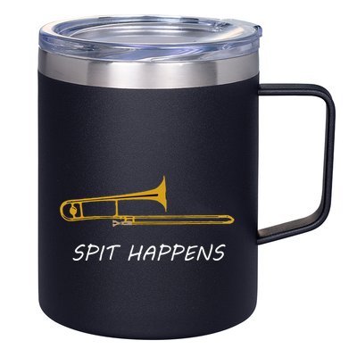 Trombone Spit Happens Trombone Player Gift 12oz Stainless Steel Coffee Mug