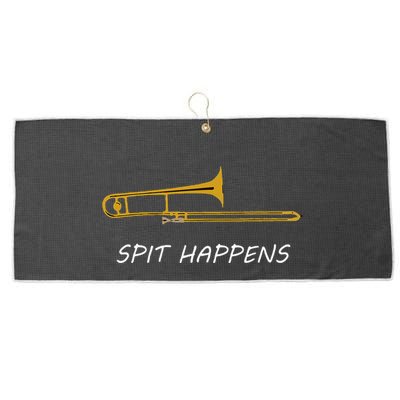 Trombone Spit Happens Trombone Player Gift Large Microfiber Waffle Golf Towel