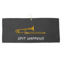 Trombone Spit Happens Trombone Player Gift Large Microfiber Waffle Golf Towel