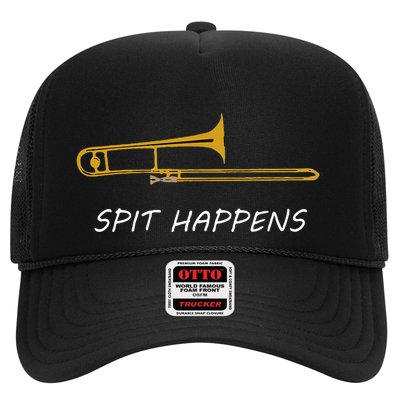 Trombone Spit Happens Trombone Player Gift Trucker Hat