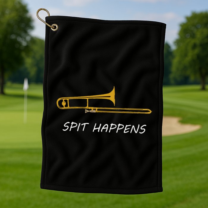Trombone Spit Happens Trombone Player Gift Golf Towel