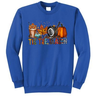 Tis Season Hockey Latte Leaves Hello Pumpkin Halloween Gift Tall Sweatshirt