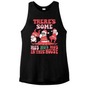 Theres Some Hos In This House Funny Twerk Santa Christmas Ladies PosiCharge Tri-Blend Wicking Tank