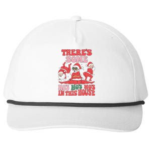 Theres Some Hos In This House Funny Twerk Santa Christmas Snapback Five-Panel Rope Hat