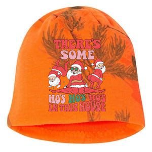 Theres Some Hos In This House Funny Twerk Santa Christmas Kati - Camo Knit Beanie