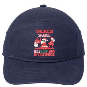 Theres Some Hos In This House Funny Twerk Santa Christmas 7-Panel Snapback Hat