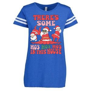 Theres Some Hos In This House Funny Twerk Santa Christmas Enza Ladies Jersey Football T-Shirt