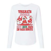 Theres Some Hos In This House Funny Twerk Santa Christmas Womens Cotton Relaxed Long Sleeve T-Shirt