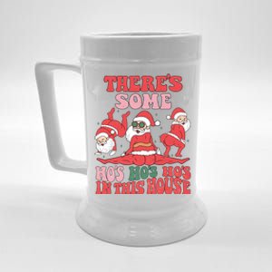 Theres Some Hos In This House Funny Twerk Santa Christmas Beer Stein