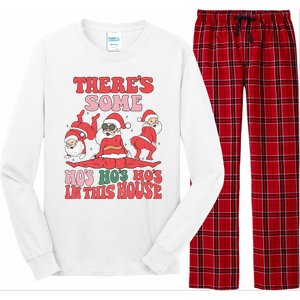 Theres Some Hos In This House Funny Twerk Santa Christmas Long Sleeve Pajama Set