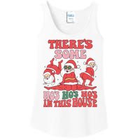 Theres Some Hos In This House Funny Twerk Santa Christmas Ladies Essential Tank