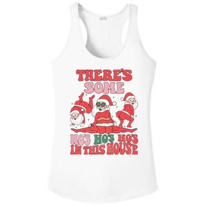 Theres Some Hos In This House Funny Twerk Santa Christmas Ladies PosiCharge Competitor Racerback Tank