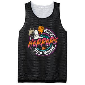 There's Some Horrors In This House Funny Humor Halloween Mesh Reversible Basketball Jersey Tank