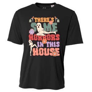 There's Some Horrors In This House Ghost Funny Halloween Cooling Performance Crew T-Shirt