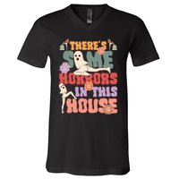 There's Some Horrors In This House Ghost Funny Halloween V-Neck T-Shirt