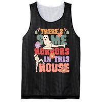 There's Some Horrors In This House Ghost Funny Halloween Mesh Reversible Basketball Jersey Tank