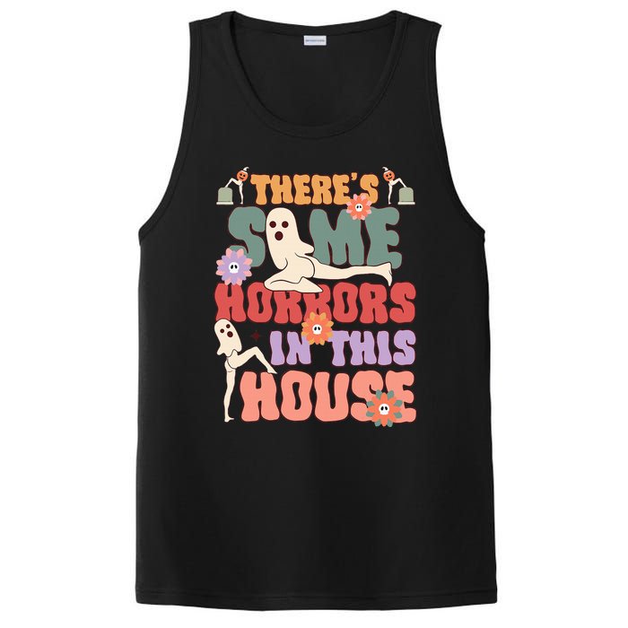 There's Some Horrors In This House Ghost Funny Halloween PosiCharge Competitor Tank