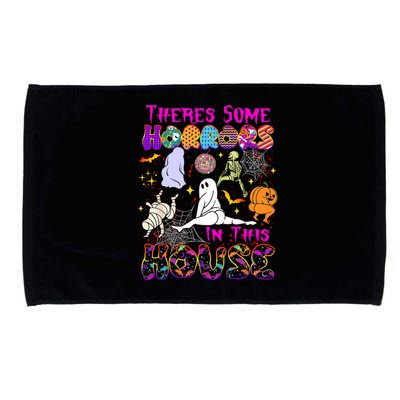 Theres Some Horrors In This House Ghost Pumpkin Halloween Funny Gift Microfiber Hand Towel