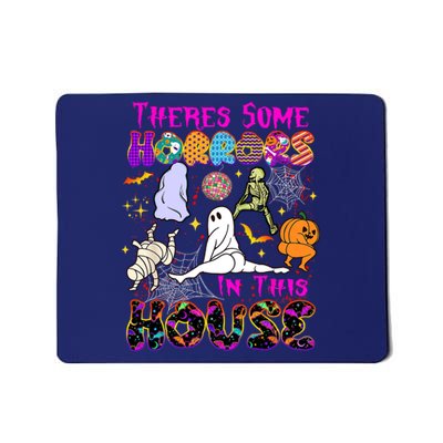 Theres Some Horrors In This House Ghost Pumpkin Halloween Funny Gift Mousepad