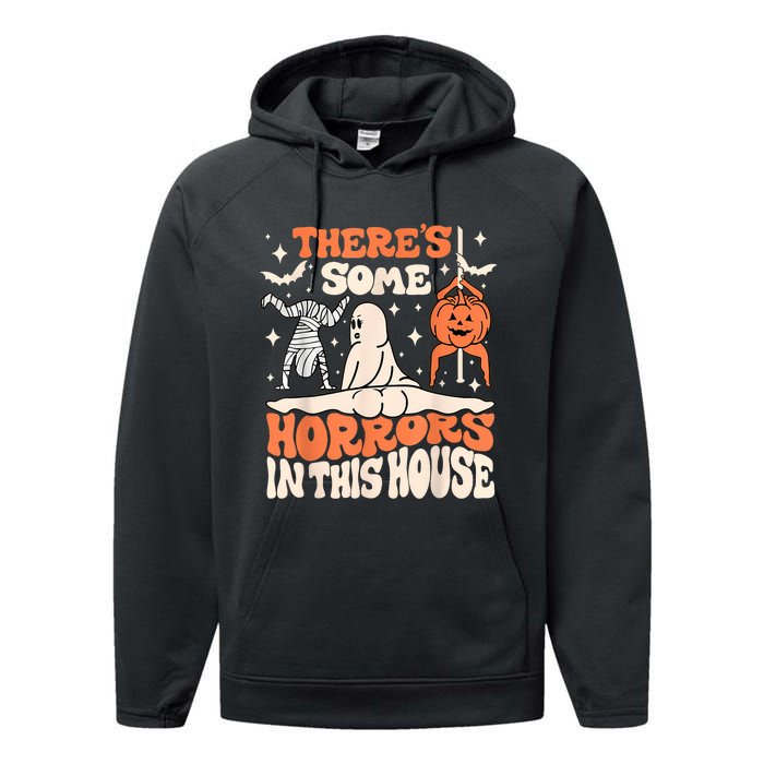 ThereS Some Horrors In This House Ghost Pumpkin Halloween Performance Fleece Hoodie