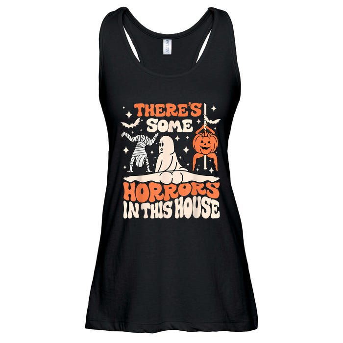 ThereS Some Horrors In This House Ghost Pumpkin Halloween Ladies Essential Flowy Tank