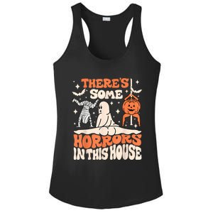 ThereS Some Horrors In This House Ghost Pumpkin Halloween Ladies PosiCharge Competitor Racerback Tank