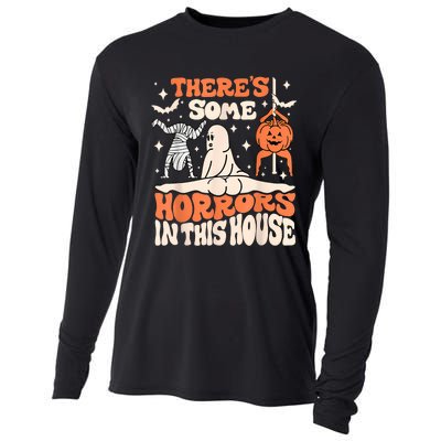 ThereS Some Horrors In This House Ghost Pumpkin Halloween Cooling Performance Long Sleeve Crew