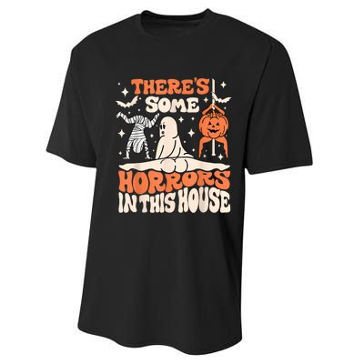 ThereS Some Horrors In This House Ghost Pumpkin Halloween Performance Sprint T-Shirt