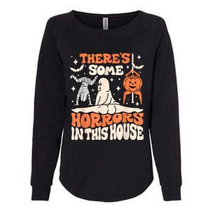 ThereS Some Horrors In This House Ghost Pumpkin Halloween Womens California Wash Sweatshirt