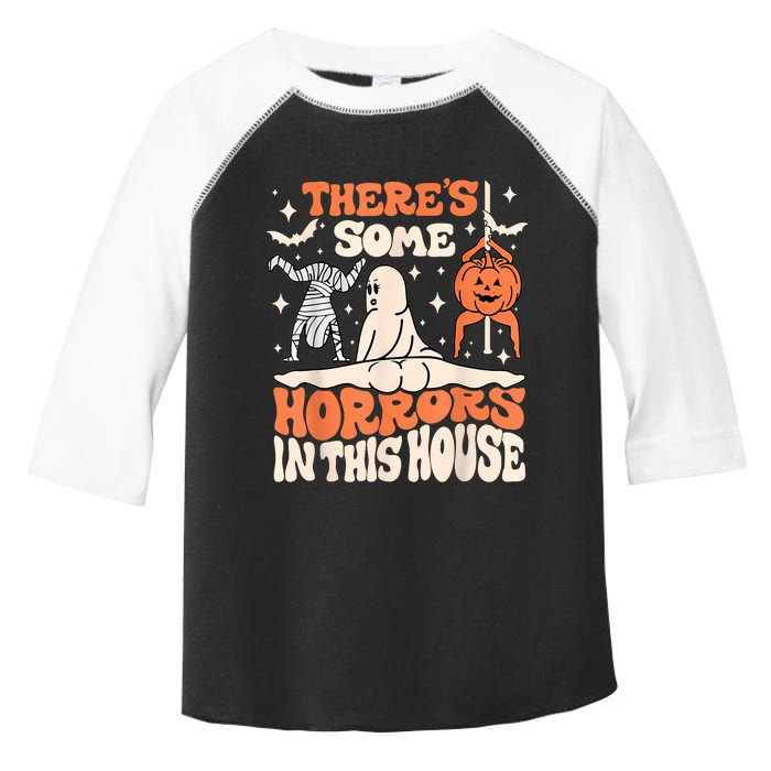 ThereS Some Horrors In This House Ghost Pumpkin Halloween Toddler Fine Jersey T-Shirt