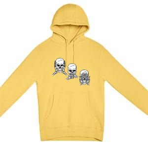 Three Skulls Head Premium Pullover Hoodie