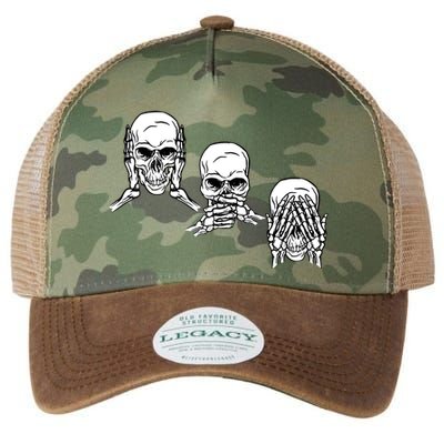 Three Skulls Head Legacy Tie Dye Trucker Hat