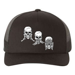 Three Skulls Head Yupoong Adult 5-Panel Trucker Hat