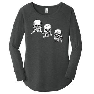 Three Skulls Head Women's Perfect Tri Tunic Long Sleeve Shirt