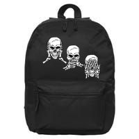 Three Skulls Head 16 in Basic Backpack