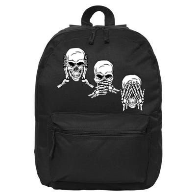 Three Skulls Head 16 in Basic Backpack