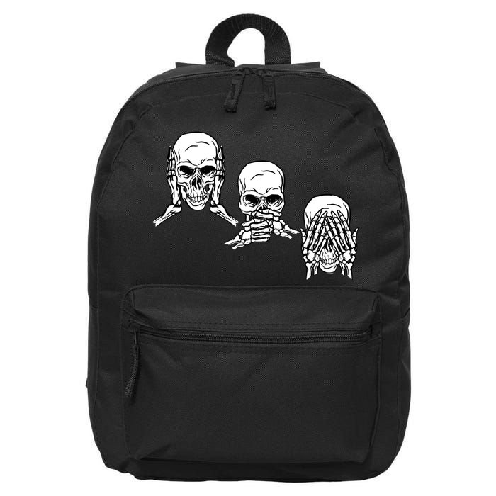 Three Skulls Head 16 in Basic Backpack