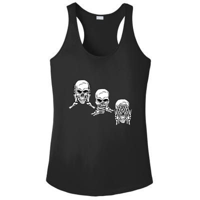 Three Skulls Head Ladies PosiCharge Competitor Racerback Tank